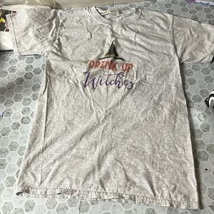 Fruit of the Loom Small Drink Up Witches Gray Short Sleeve Graphic T